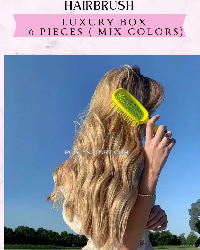 DETANGLING MASSAGE HAIRBRUSH
LUXURY BOX - 6 PIECES ( MIX COLORS)