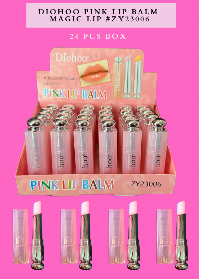 DIOHOO PINK LIP BALM MAGIC LIP #ZY23006 -(24 PCS BOX)