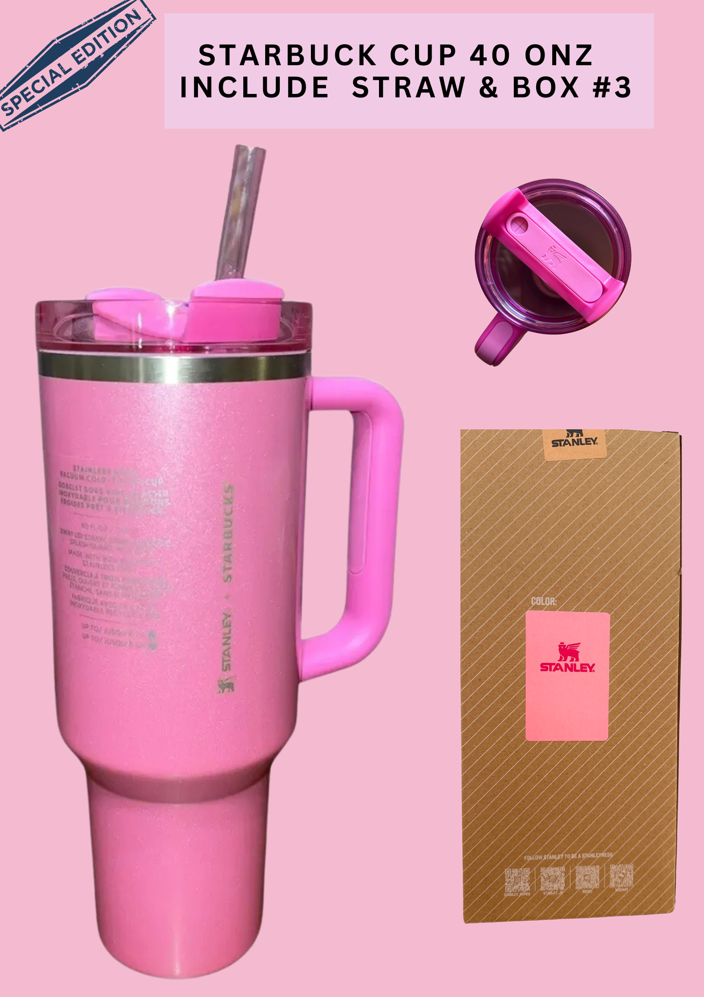 Special edition - STARBUCK CUP 40 ONZ INCLUDE STRAW & BOX #3
