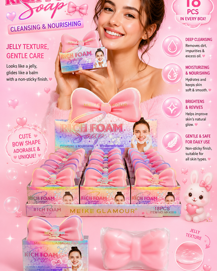 SOAP BOW HYALURONIC ACIDPINK MEIKE GLAMOUR - 18 pcs box ( #MK456)