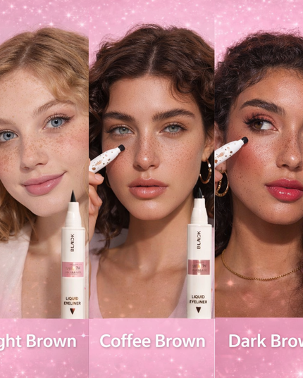 KISS BEAUTY 2 in 1 FRECKLE STAMP & EYELINER black - WATERPROOF- 24 PCS BOX (3colors freckle stamp)