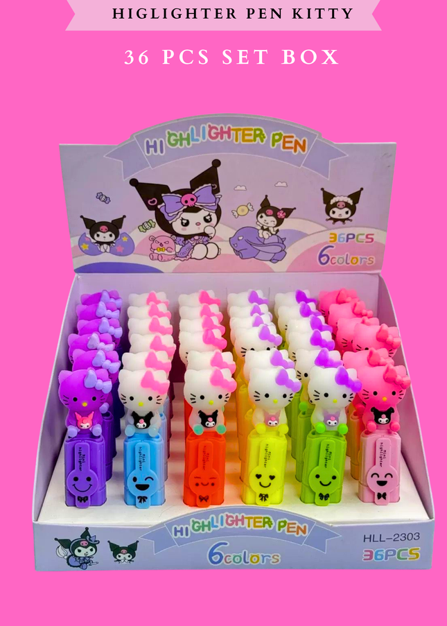 HIGLIGHTER PEN KITTY - 36 PCS SET BOX