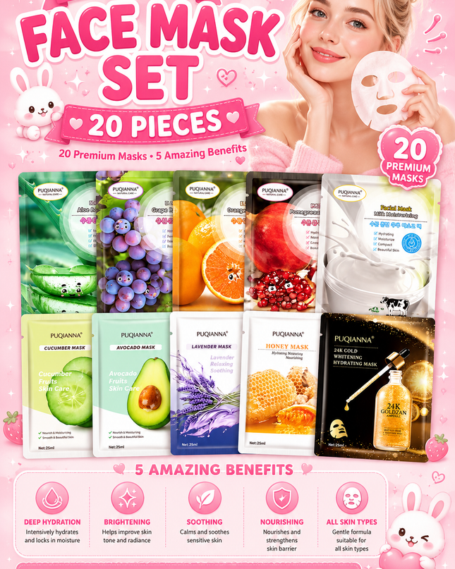 FACE MASK SET - 20 pieces set