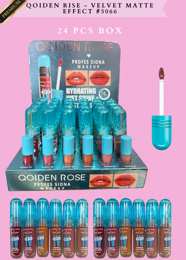 QOIDEN RISE - VELVET MATTE ( nude colors) EFFECT #5066 - (24 PCS BOX) with sample