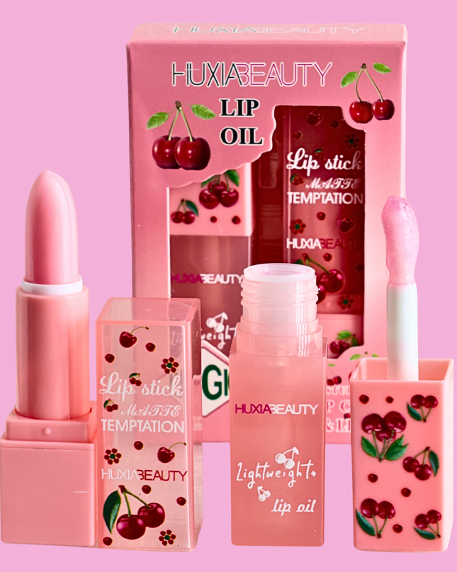 HUXIABEAUTY CHERRY - MAGIC LIP OIL & LIP BALM (12 SET BOX)