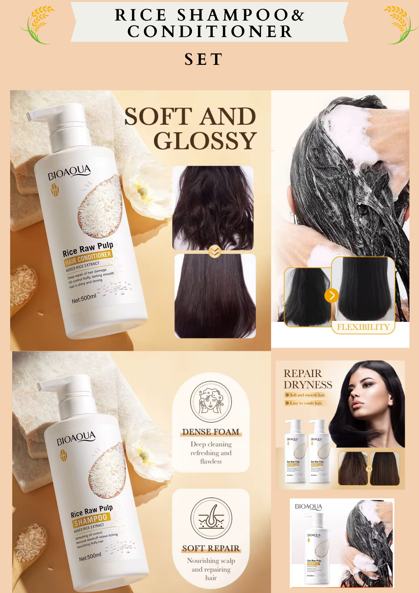 RICE SHAMPOO& CONDITIONER SET - bioaqua