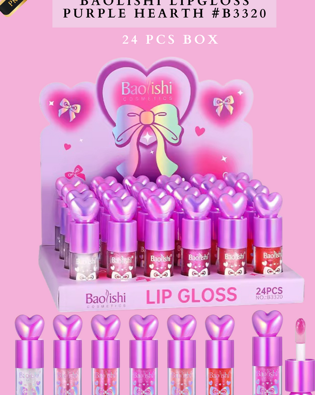 BAOLISHI LIPGLOSS PURPLE HEARTH #B3320 (24 PCS BOX)