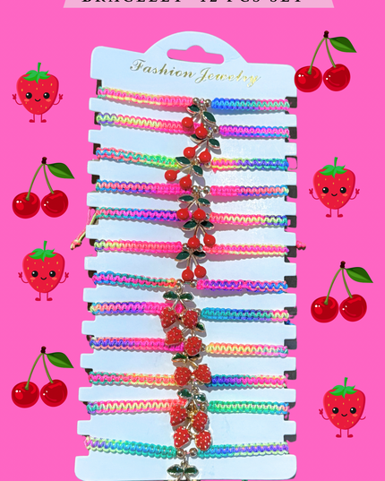 CHERRY Strawberry bracelet (#RS57100) - 12 PCS SET