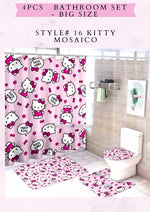 4pcs Bathroom Set - Dotted Pattern
Shower Curtain with Hooks, Water Repellent & Non-slip Rug, Toilet Cover Mat, Super Absorbent Bath Mat