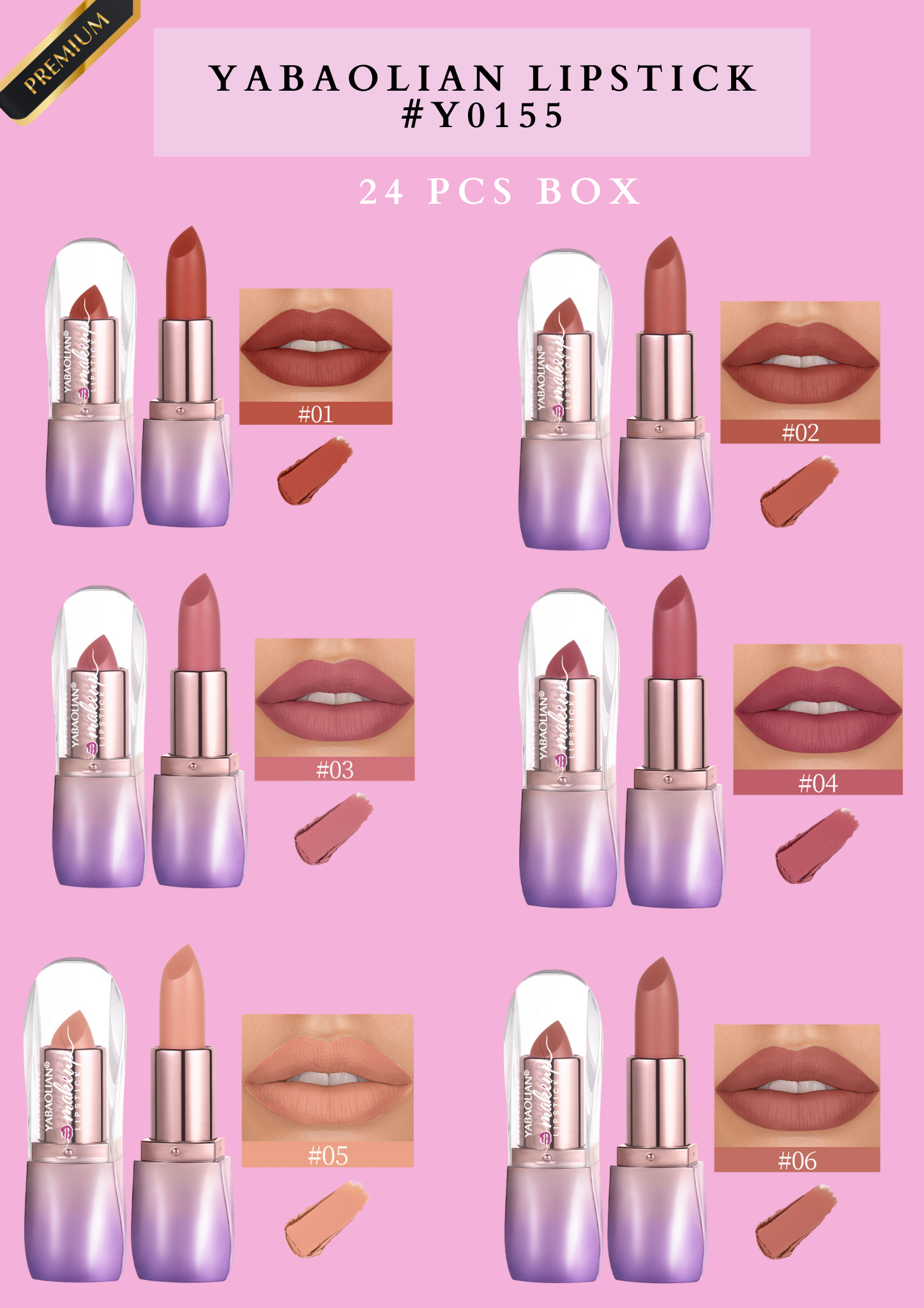 YABAOLIAN LIPSTICK #Y 0155 (24 PCS BOX)