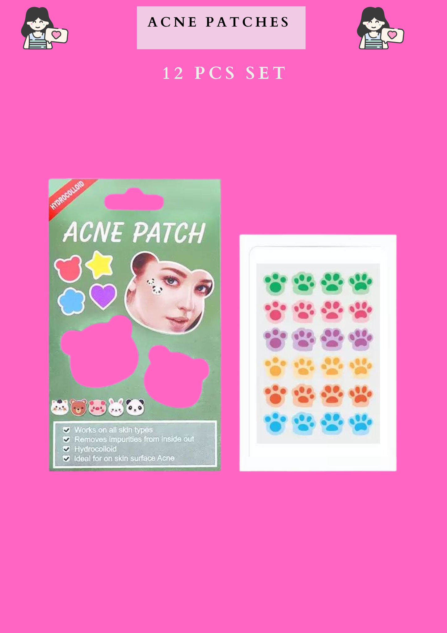 ACNE PATCHES  - pimple patches-Kawaii -(12 PCS SET)