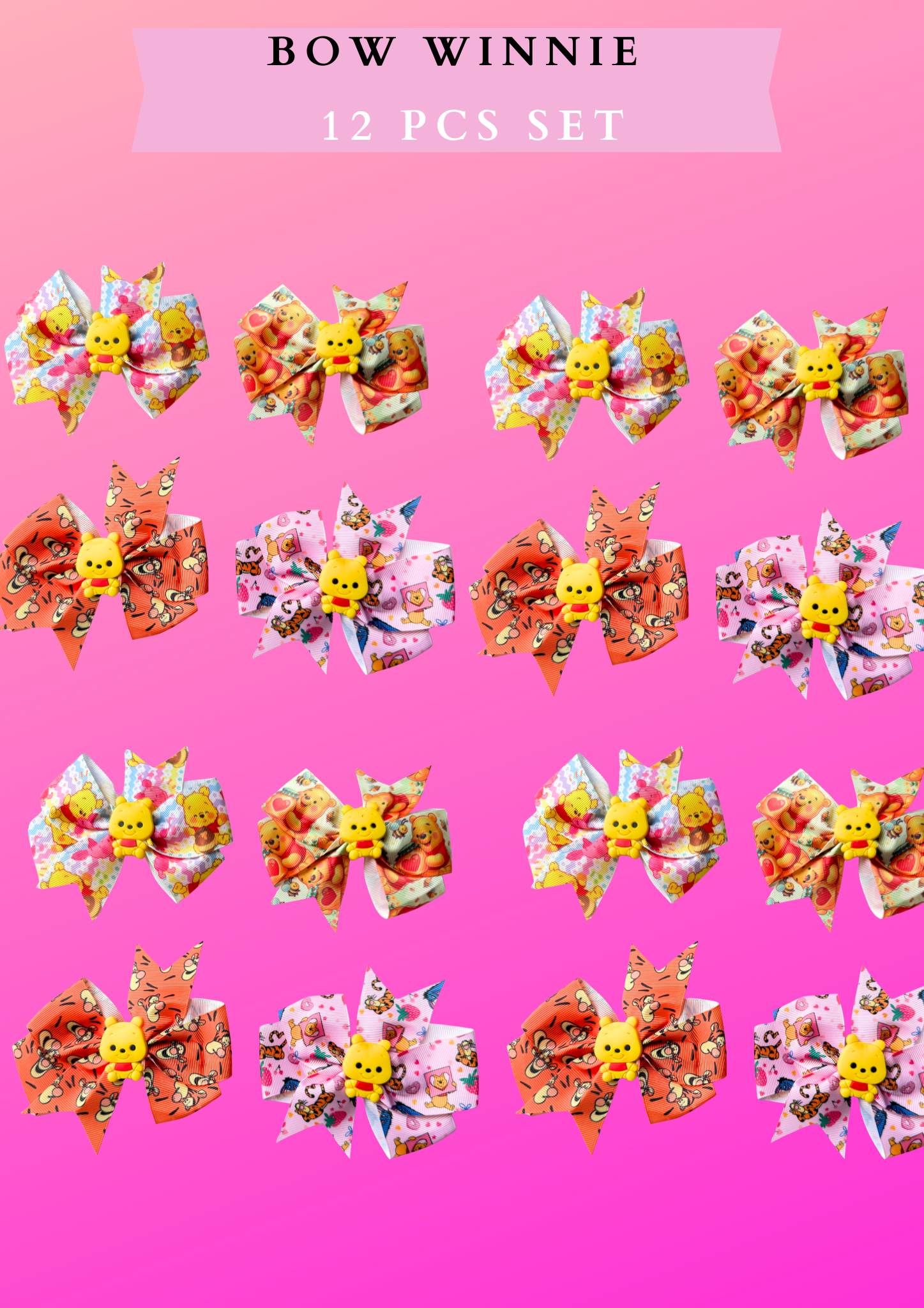 BOW WINNIE - 12 PCS SET