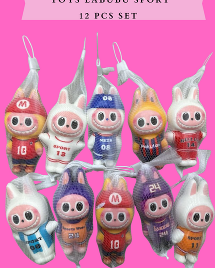 squishy - decompressiom toys labubu sport   -12 pcs set