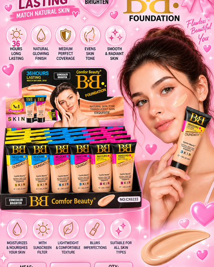 BB CREAM foundation- 24 pcs box - comfort beauty ( match natural skin) CX6233-(L45)