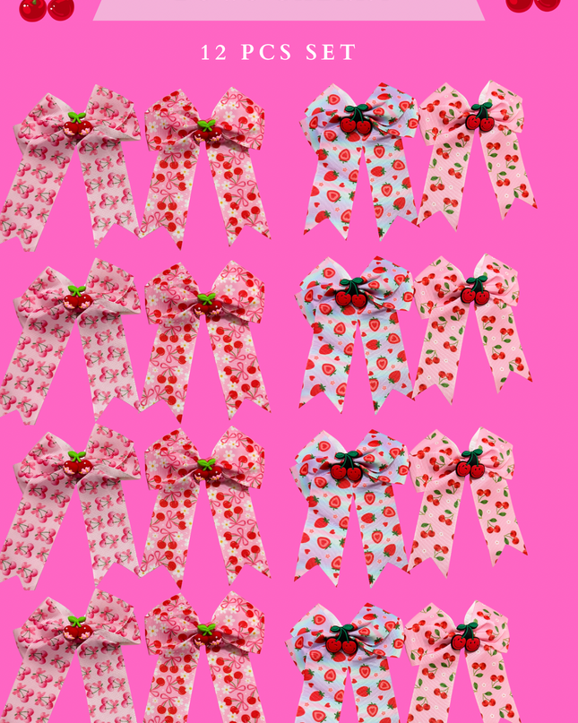 CHERRY  BOWS  (#RS57146) - 12 PCS SET