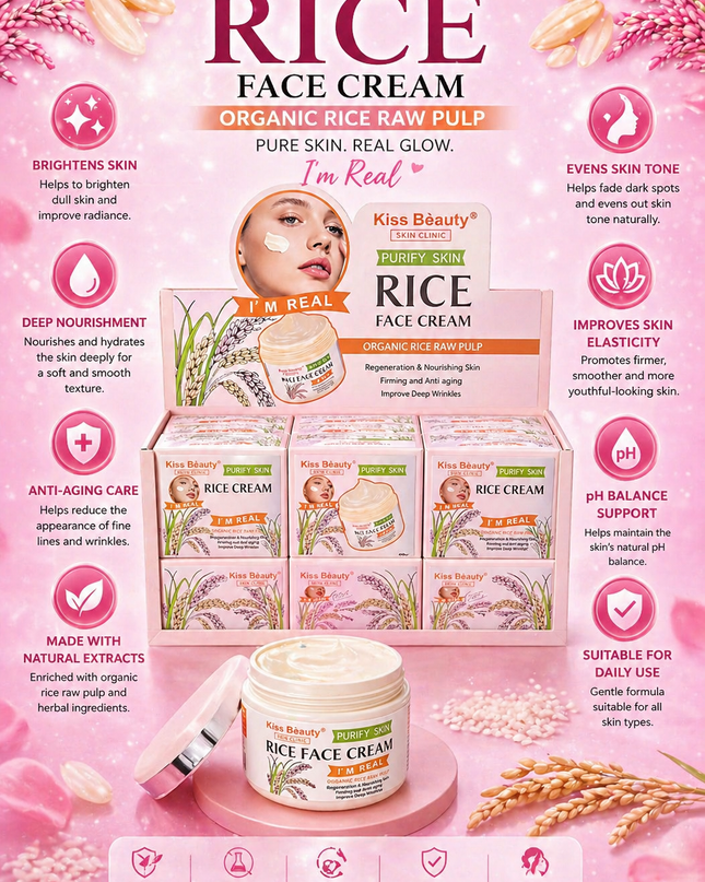 KISS BEAUTY FACE RICE CREAM - 12 pcs set