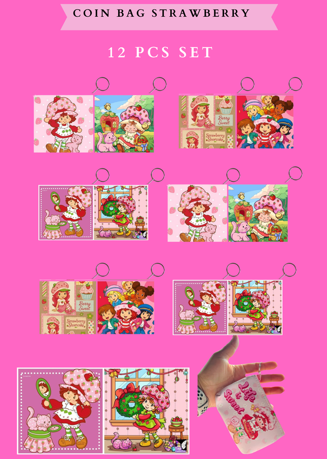 COIN BAG strawberry#2 - 12 PCS SET