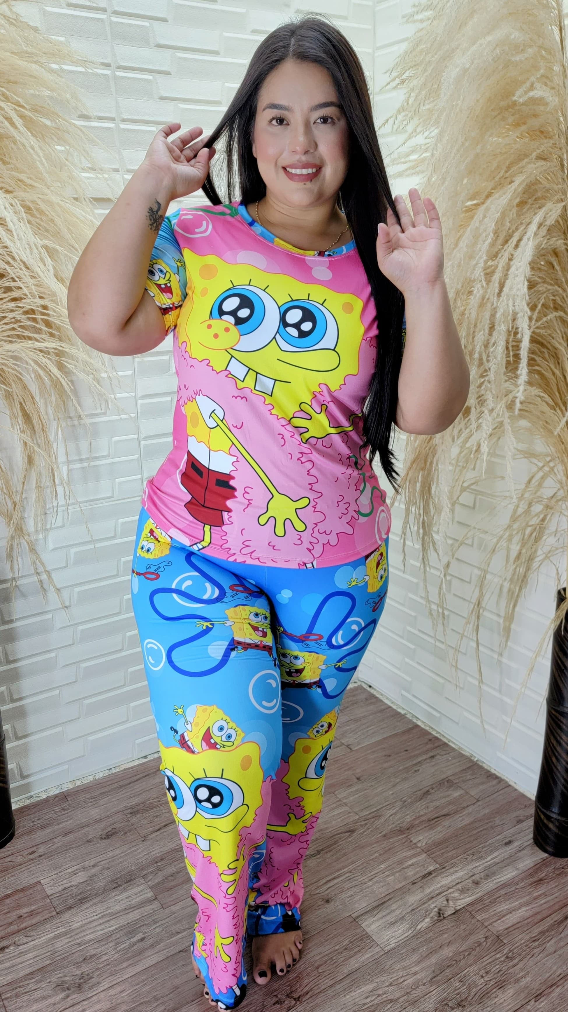 PIJAMAS COLOMBIANAS L-XL / sponge pink- Colombian Pajamas