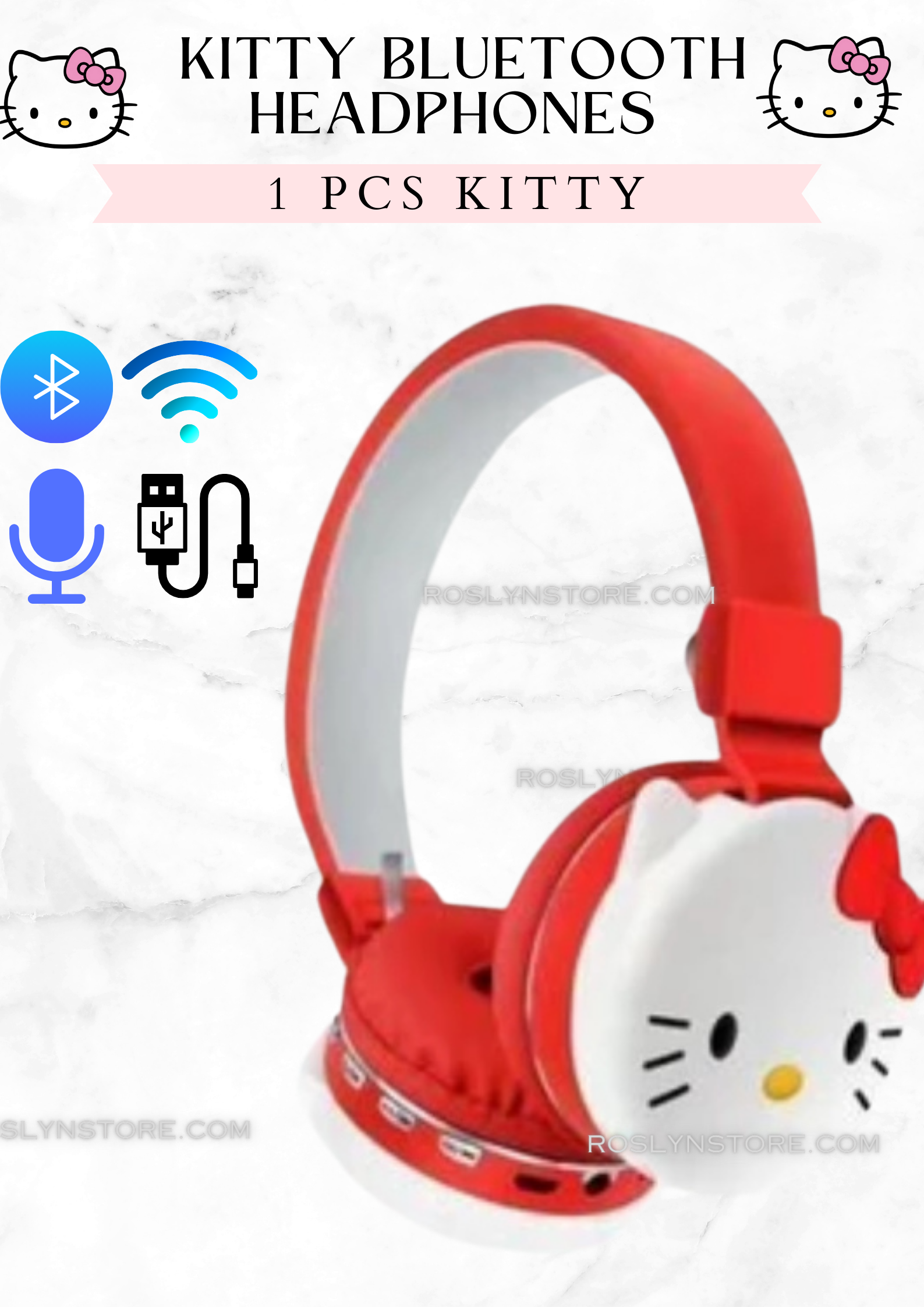 HELLO KITTY - HEADPHONE- Adjustable size