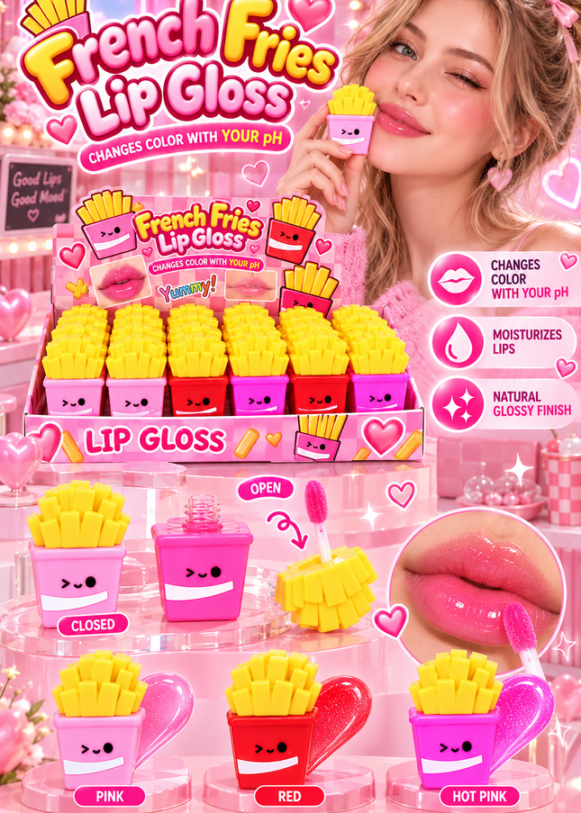 MAGIC LIP GLOSS-FRENCH FRIES-RIMOCOO-24PCS (COD R9543)