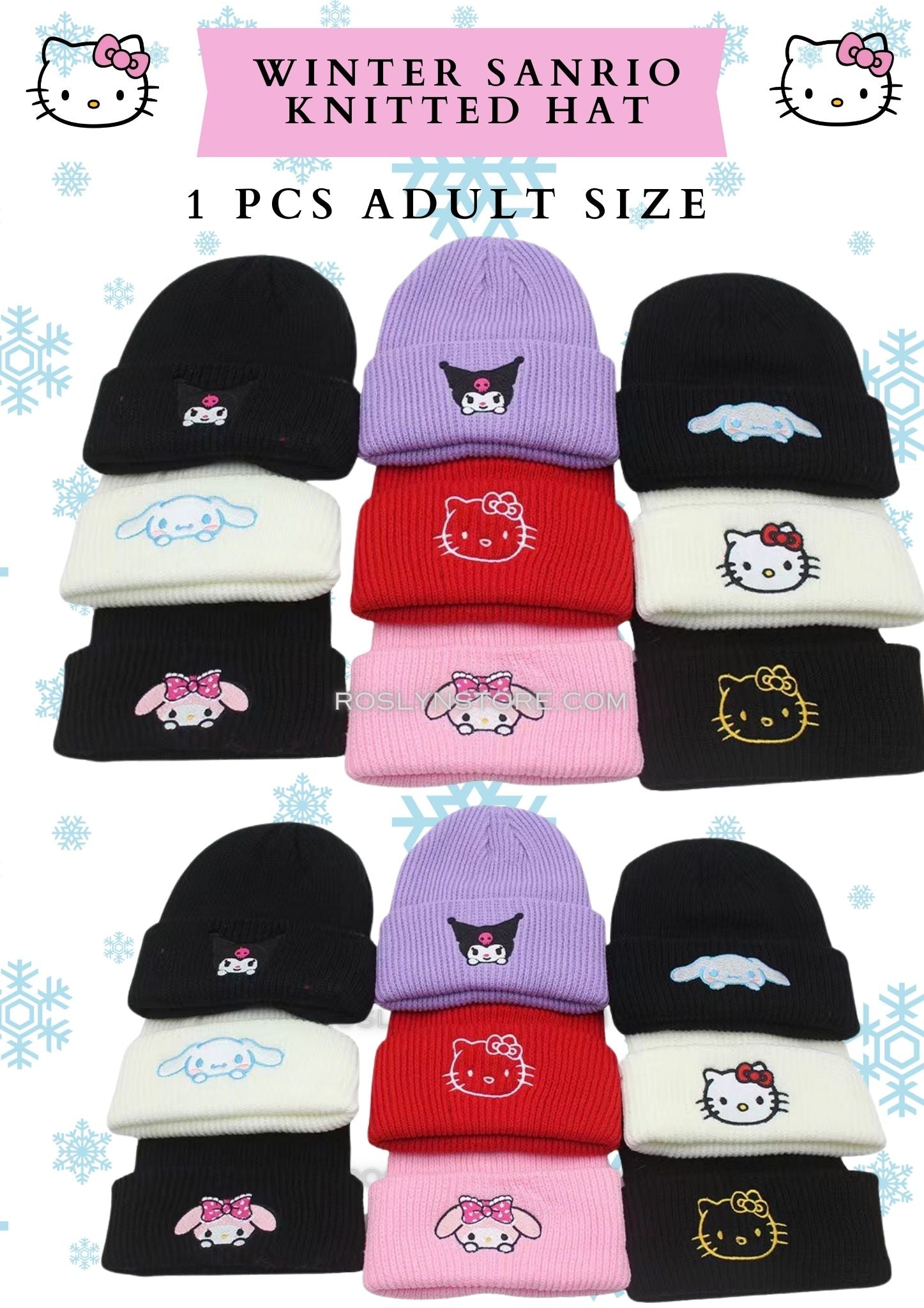 WINTER  SANRIO - KNITTED HAT - Adult Size - buy 6 the price is $5 per each