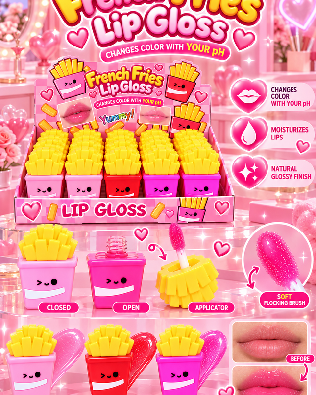 MAGIC LIP GLOSS-FRENCH FRIES-RIMOCOO-24PCS (COD R9543)