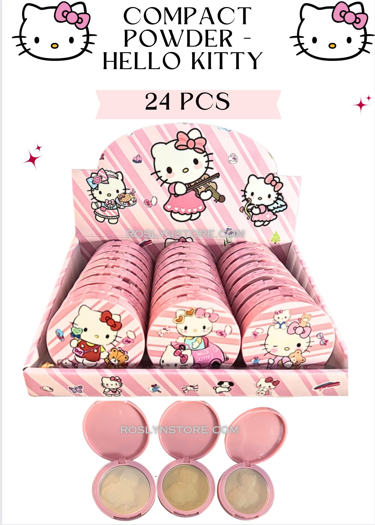 COMPACT POWDER-  Hello Kitty (mix) - press powder -box 24 pcs