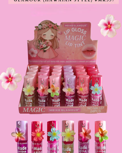 LIPGLOSS MAGIC LIP TINT - MEIKE GLAMOUR (HAWAIAN STYLE) #MK337 (24 PCS BOX)