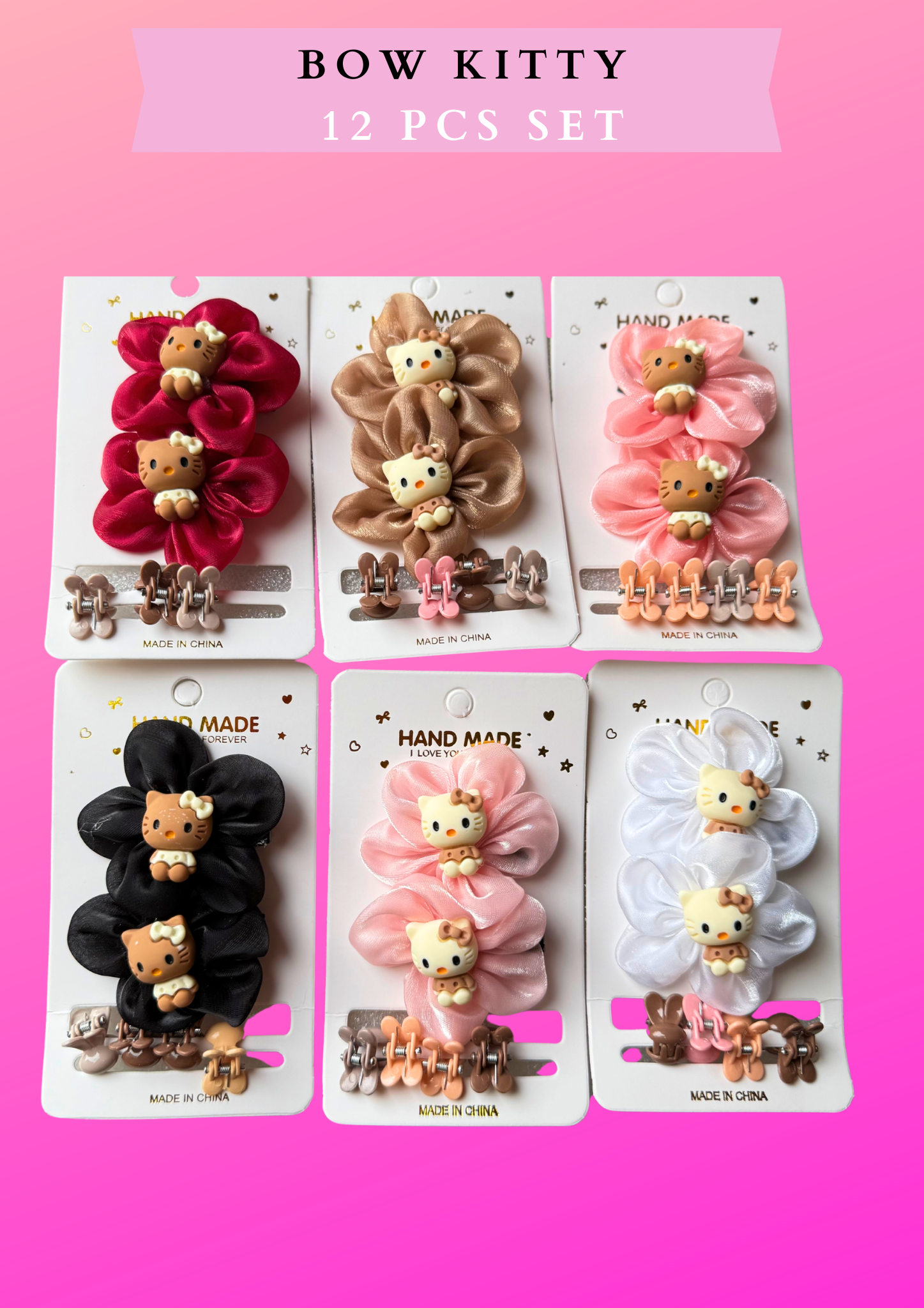 BOWS CAT- 12 pcs set (kitty)