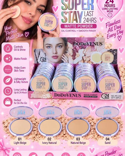 PRESS POWDER-SUPER STAY PINK 21-DODO VENUS -36 PCS -PD050 (L42)