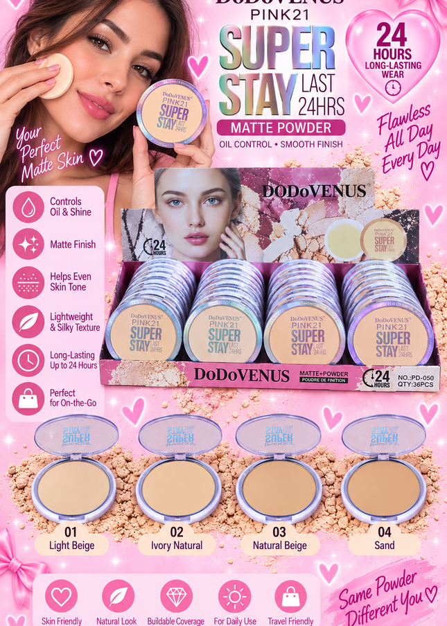 PRESS POWDER-SUPER STAY PINK 21-DODO VENUS -36 PCS -PD050 (L42)