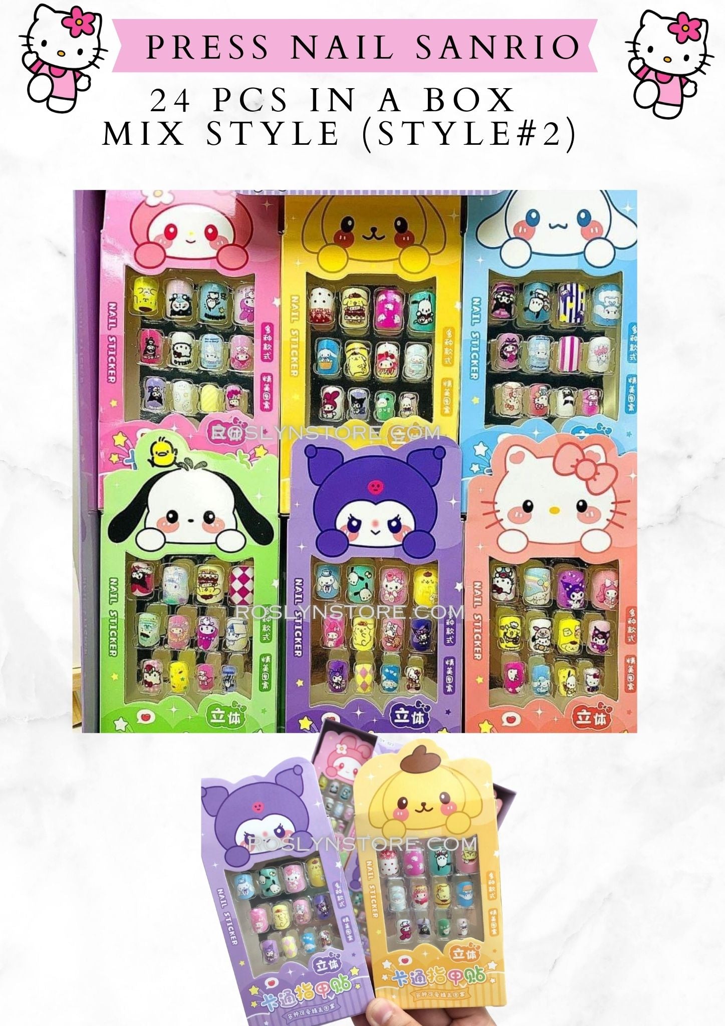 PRESS NAILS-  SANRIO ( 24 pcs in a box)