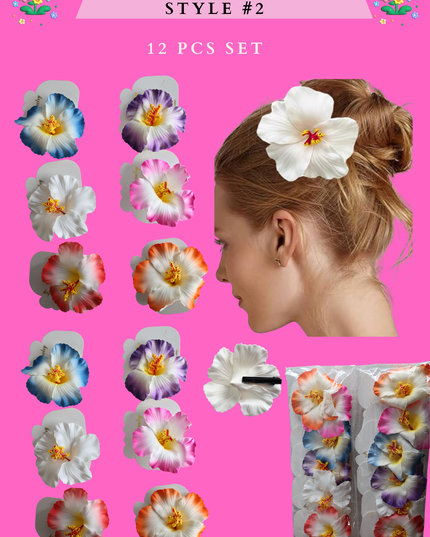HAWAIIAN HAIR CLIP (STYLE #2)- (12 PCS SET)