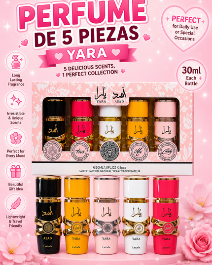 YARA SET PERFUME  5 pcs box - 30 ml per each