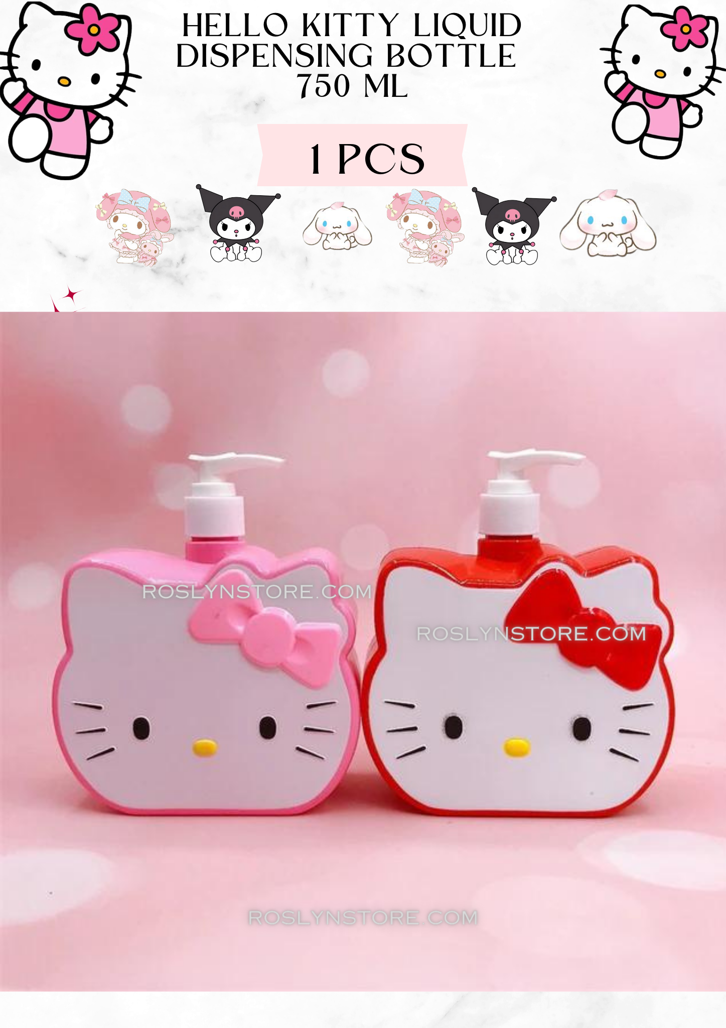 HELLO KITTY-  LIQUID DISPENSING -BOTTLE -750 ML (1pcs)