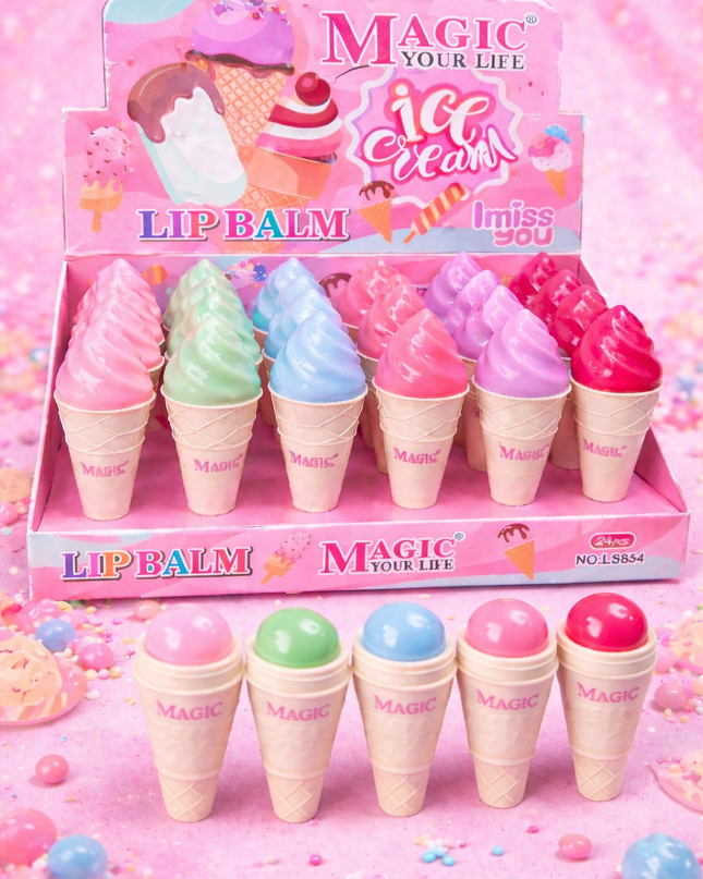 Ice cream lip balm - 24 pcs box # LS854
