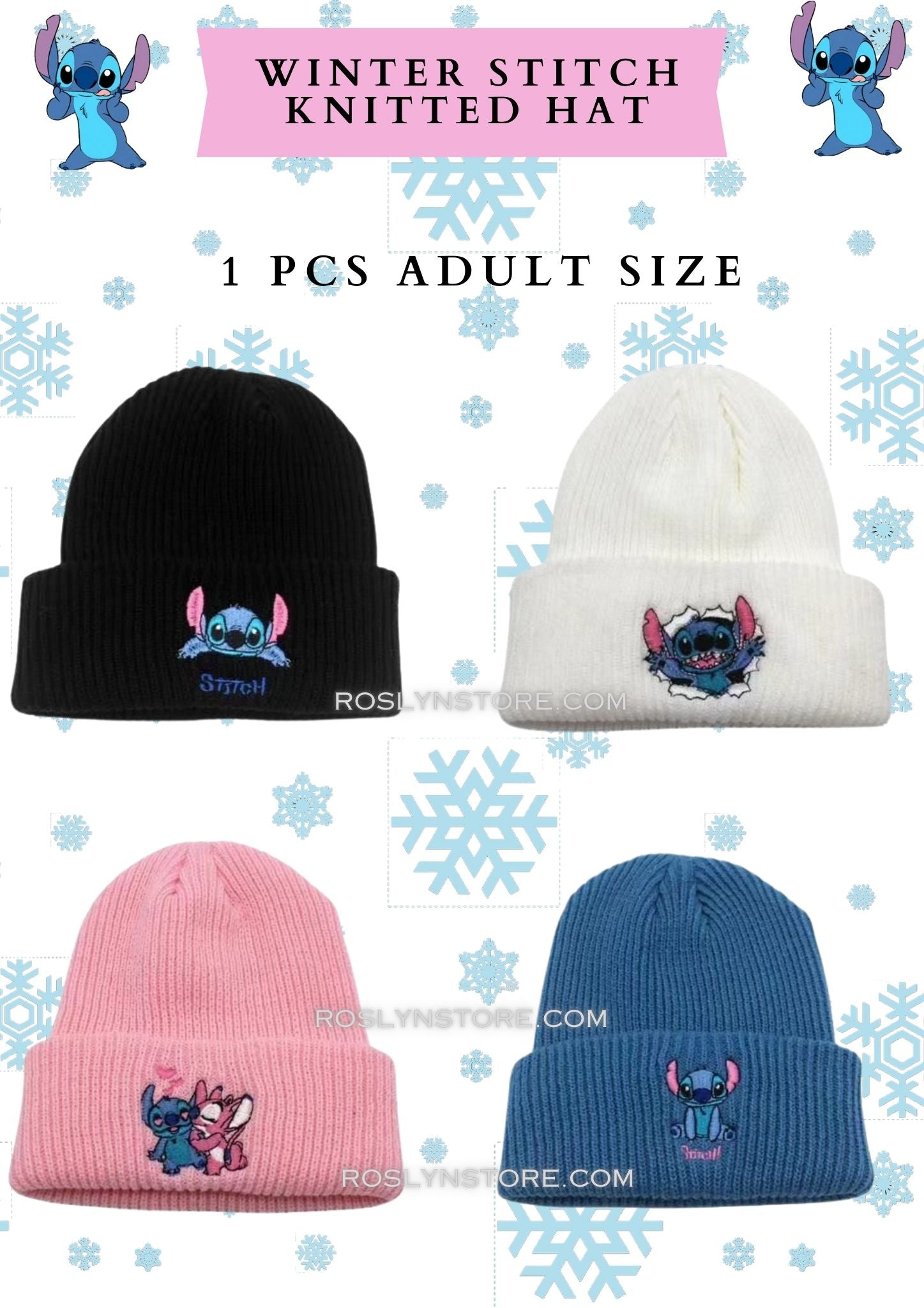 WINTER  STITCH- KNITTED HAT - Adult Size - buy 6 the price is $5 per each