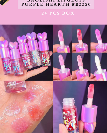 BAOLISHI LIPGLOSS PURPLE HEARTH #B3320 (24 PCS BOX)