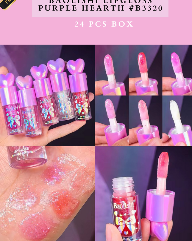 BAOLISHI LIPGLOSS PURPLE HEARTH #B3320 (24 PCS BOX)