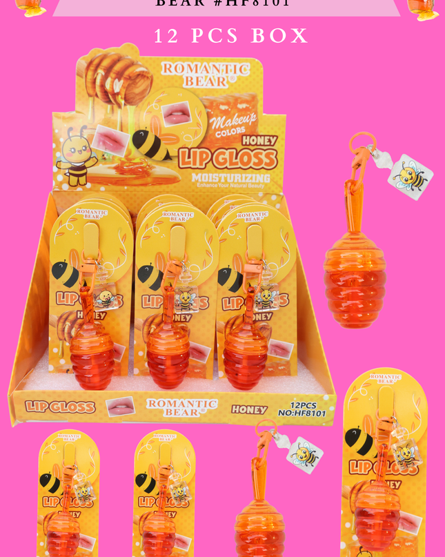 HONEY LIPGLOSS ROMANTIC BEAR #HF 8101 12 PCS BOX