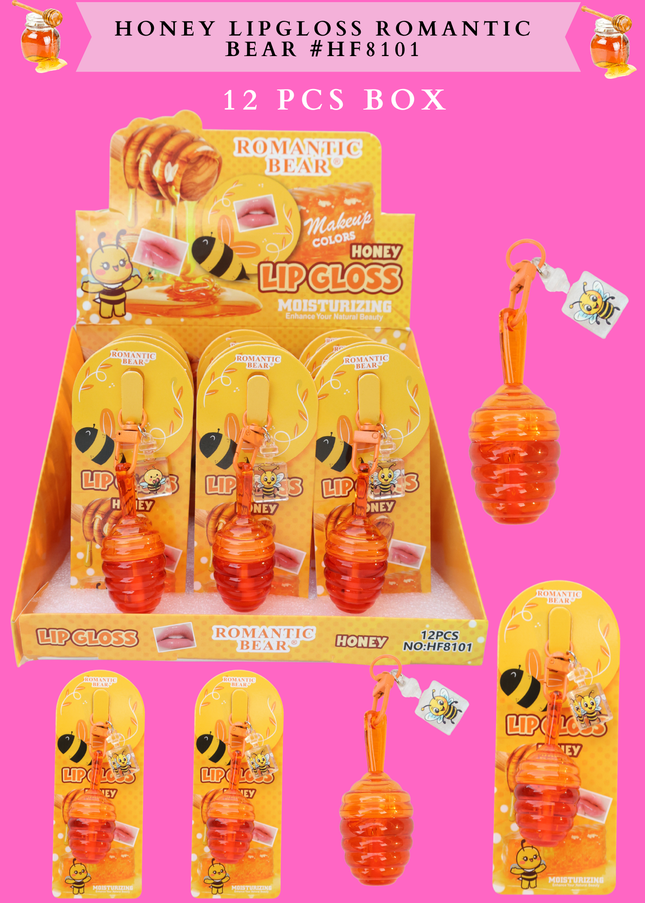 HONEY LIPGLOSS ROMANTIC BEAR #HF 8101 12 PCS BOX