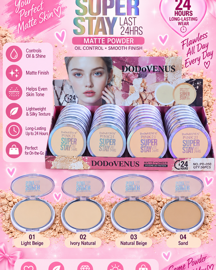 PRESS POWDER-SUPER STAY PINK 21-DODO VENUS -36 PCS -PD050 (L42)