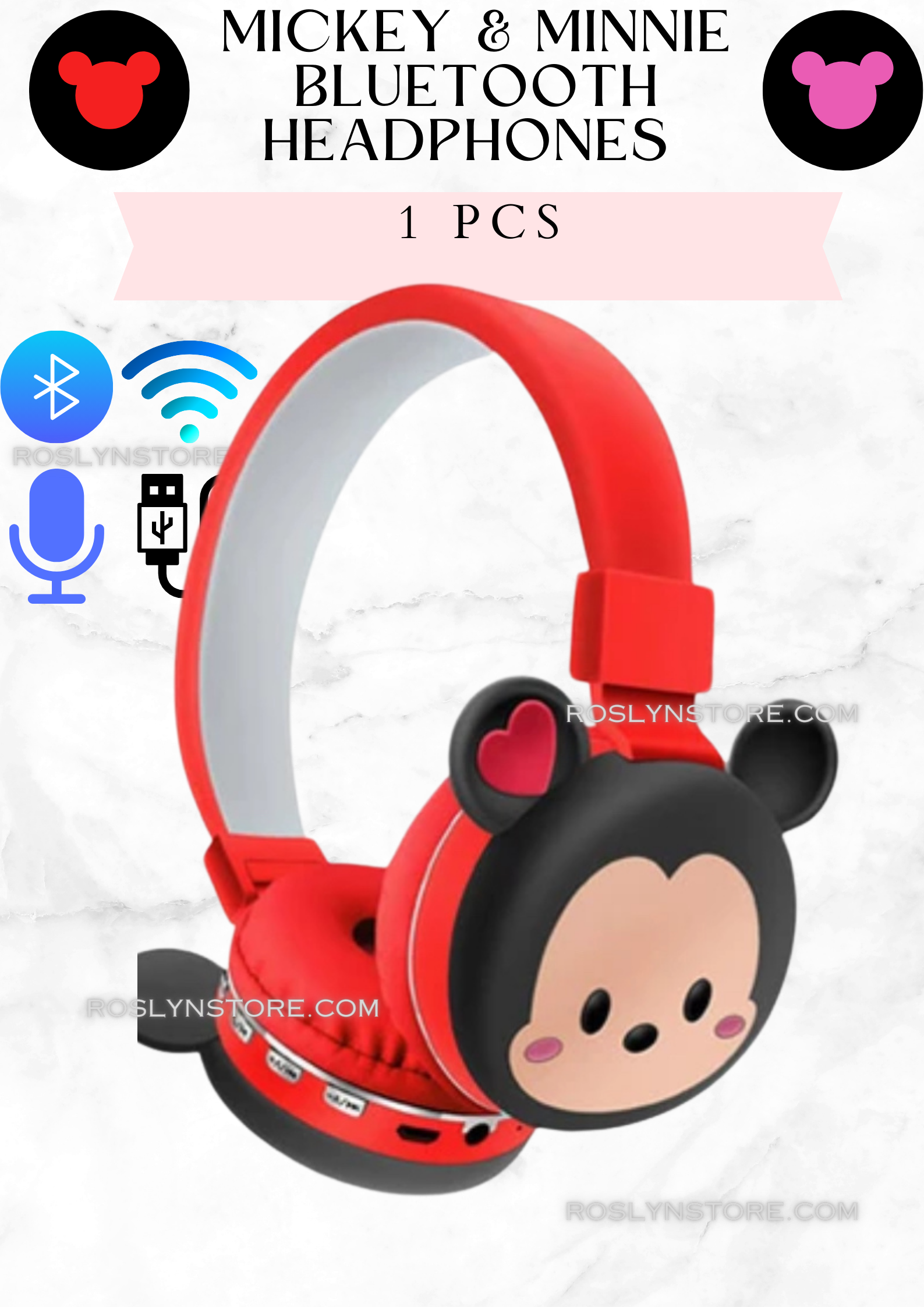 MICKEY & MINNIE- HEADPHONE- Adjustable size