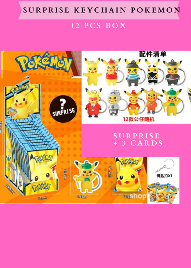 SURPRISE keychain Pokémon- 12 PCS BOX