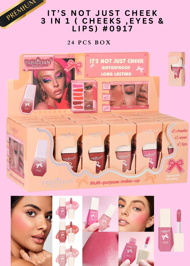 IT’S NOT JUST CHEEK 3 in 1 cheeks, eyes and lips) - 24 pcs  (PREMIUM BRAND) - #0917