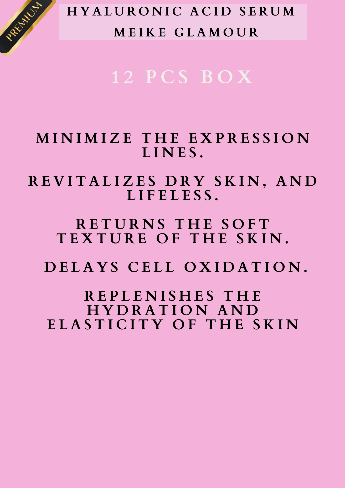 HYALURONIC ACID SERUM MEIKE GLAMOUR -12 PCS BOX