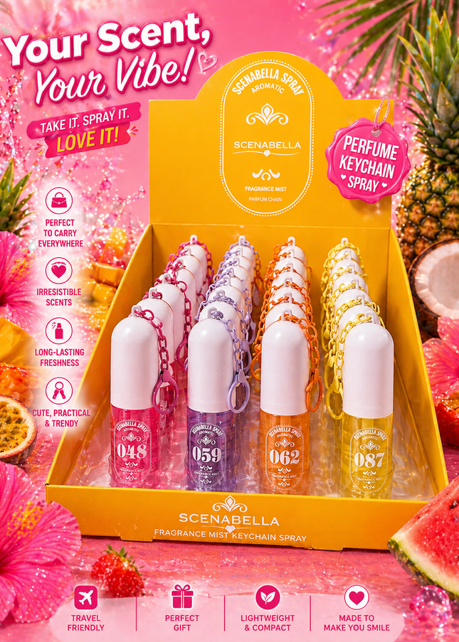 PERFUME KEYCHAIN 24 pcs box - SCENABELLA SPRAY PERFUME (# 1P)