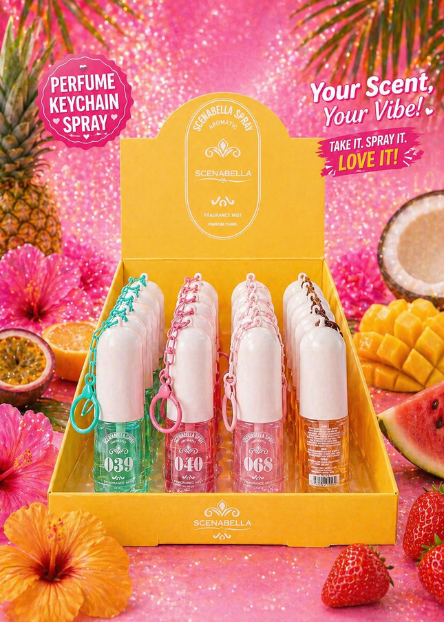 PERFUME KEYCHAIN 24 pcs box - SCENABELLA SPRAY PERFUME (# 2sky)