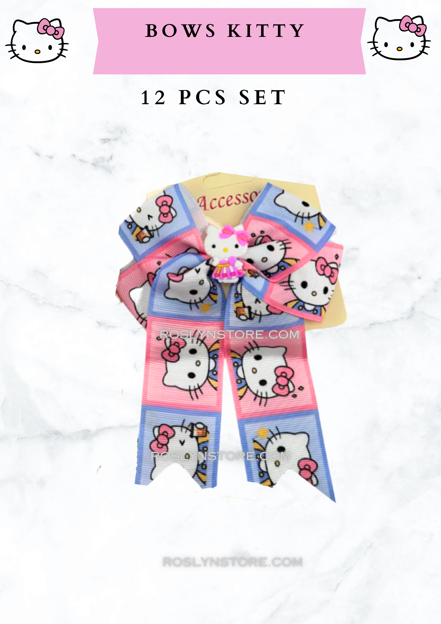 BOWS - 12 PIECES -kitty