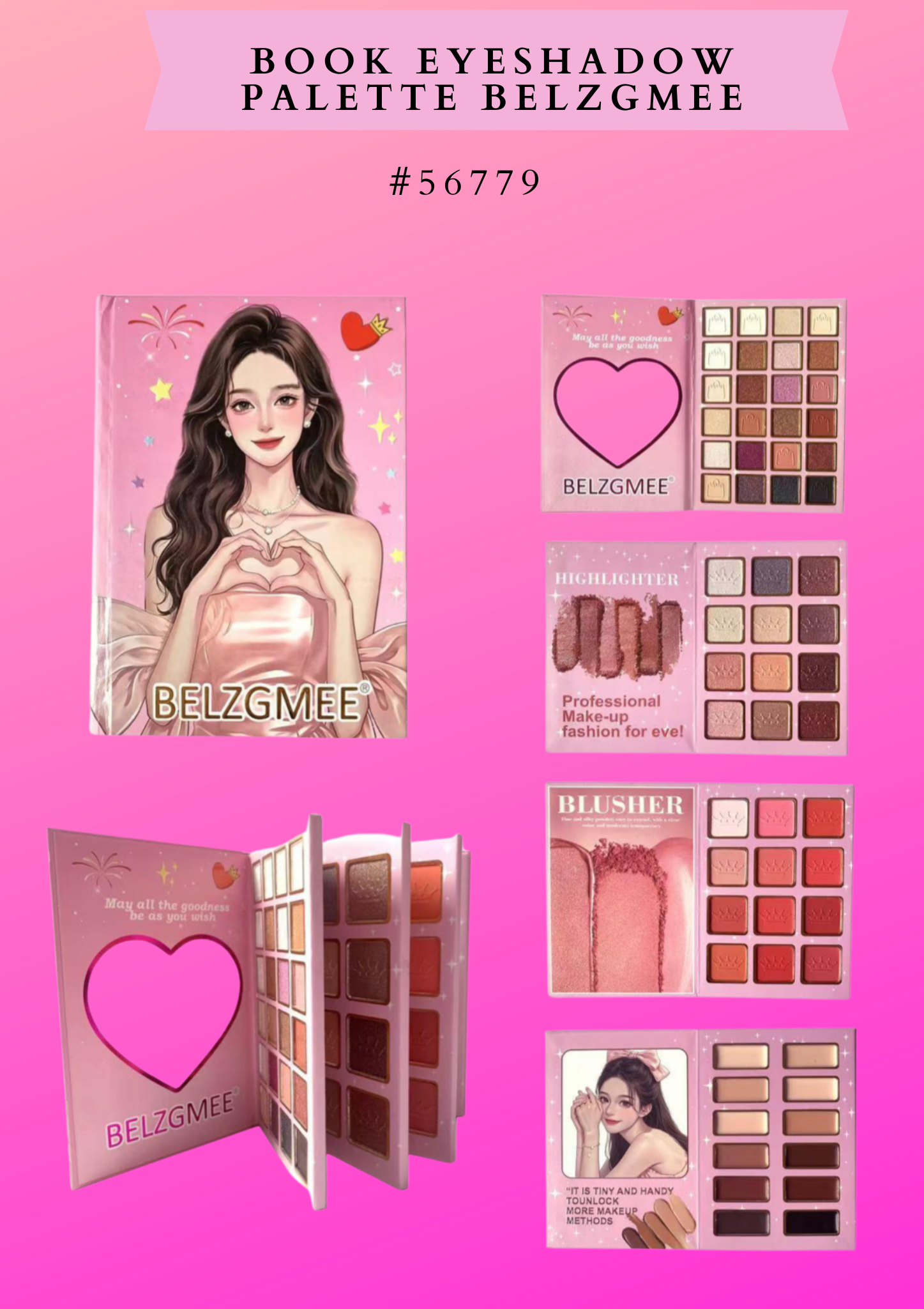 BOOK EYESHADOW PALETTE BELZGMEE #56779